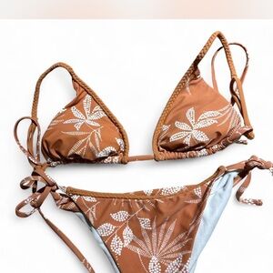 OP Tan and White Floral Bikini